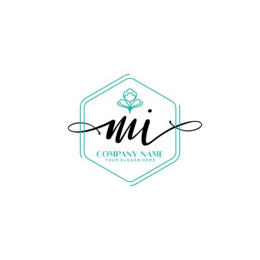 Çiçek ve Min ile Modern El Yazısı MI İlk Logo Şablonları