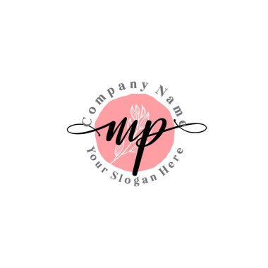 Floral ve Min ile Modern El Yazıları Vekili İlk Logo Şablonları