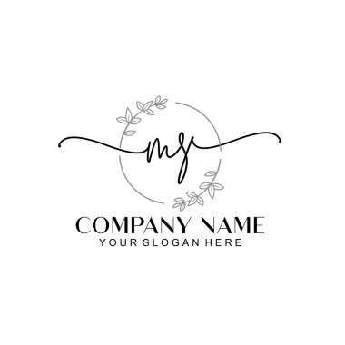 Modern El Yazısı MS Çiçek ve Min ile İlk Logo Şablonları