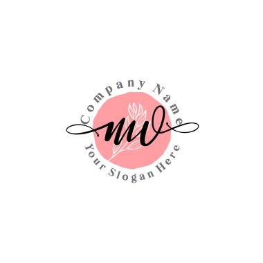 Çiçek ve Min ile Modern El Yazısı MV İlk Logo Şablonları