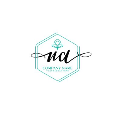 Çiçek ve Min ile Modern El Yazısı NA İlk Logo Şablonları
