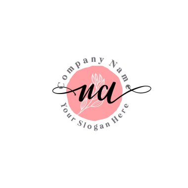 Çiçek ve Min ile Modern El Yazısı NA İlk Logo Şablonları