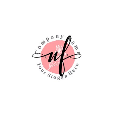 Çiçek ve Min ile Modern El Yazısı NF İlk Logo Şablonları