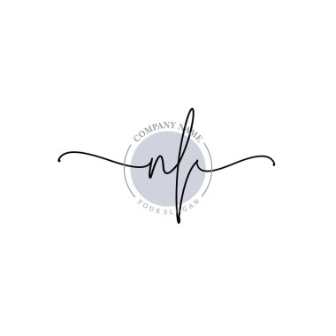 Çiçek ve Min ile Modern El Yazısı NL İlk Logo Şablonları
