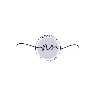 Çiçek ve Min ile Modern El Yazısı HAYIR İlk Logo Şablonları