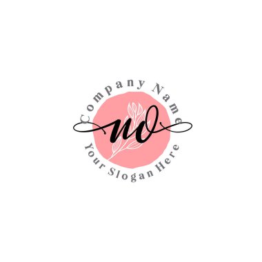 Çiçek ve Min ile Modern El Yazısı HAYIR İlk Logo Şablonları