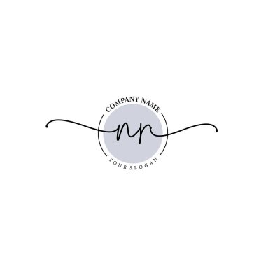 Çiçek ve Min ile Modern El Yazısı NR İlk Logo Şablonları