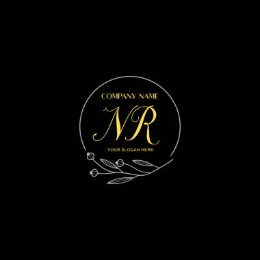 Çiçek ve Lüks Acc ile el yazısı NR İlk Logo Şablonları