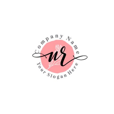 Çiçek ve Min ile Modern El Yazısı NR İlk Logo Şablonları