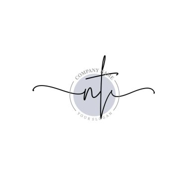Çiçek ve Min ile Modern El Yazısı NT İlk Logo Şablonları