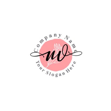 Çiçek ve Min ile Modern El Yazısı NV İlk Logo Şablonları
