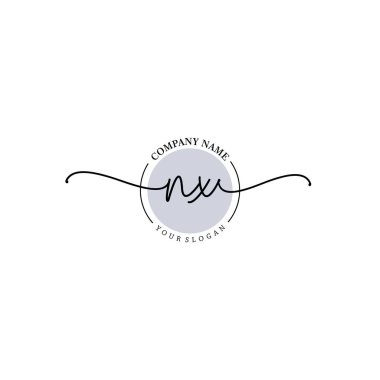 Çiçek ve Min ile Modern El Yazısı NX İlk Logo Şablonları