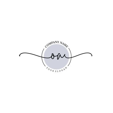 Çiçek ve Min ile Modern El Yazısı OA İlk Logo Şablonları