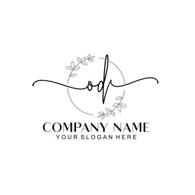 Çağdaş el yazısı aşırı doz. Çiçek ve Min ile İlk Logo Şablonları.