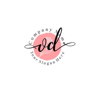 Çağdaş el yazısı aşırı doz. Çiçek ve Min ile İlk Logo Şablonları.