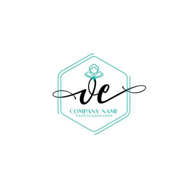 Çiçek ve Min ile Modern El Yazısı OE İlk Logo Şablonları