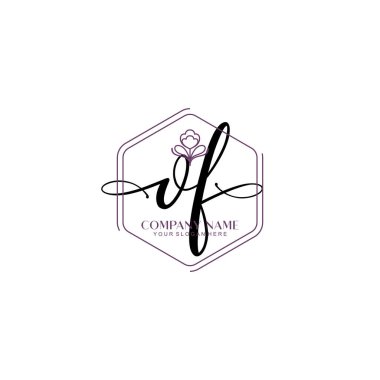 Çiçek ve Min ile Modern El Yazısı İlk Logo Şablonları