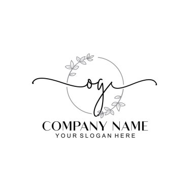 Çiçek ve Min ile Modern El Yazısı OG İlk Logo Şablonları