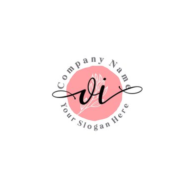 Çiçek ve Min ile Modern El Yazısı OI İlk Logo Şablonları