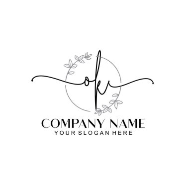 Çağdaş El Yazısı Tamam Çiçek ve Min ile İlk Logo Şablonları