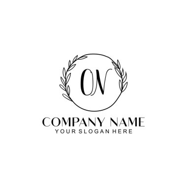 El yazısı on paraflı Çiçek Monogram Logosu Ayarları