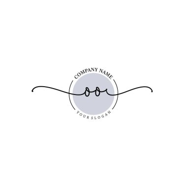 Çiçek ve Min ile Modern El Yazısı OO İlk Logo Şablonları
