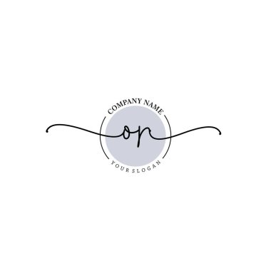 Çiçek ve Min ile Modern El Yazısı veya İlk Logo Şablonları