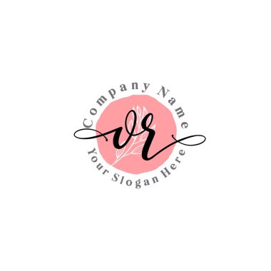 Çiçek ve Min ile Modern El Yazısı veya İlk Logo Şablonları