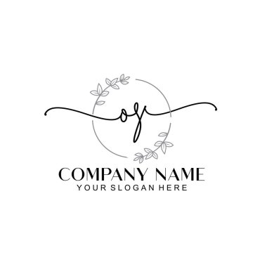 Çiçek ve Min ile Modern El Yazıları OS İlk Logo Şablonları