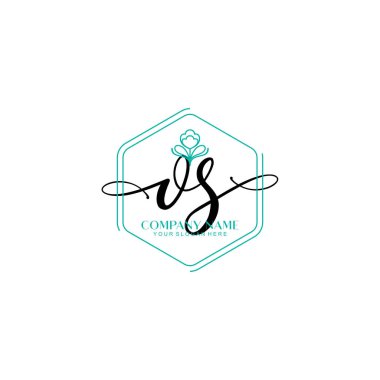 Çiçek ve Min ile Modern El Yazıları OS İlk Logo Şablonları