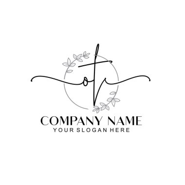 Çiçek ve Min ile Modern El Yazısı OT İlk Logo Şablonları