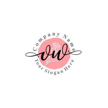 Çiçek ve Min ile Modern El Yazısı OW İlk Logo Şablonları