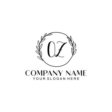 El Yazısı OZ Baş harfleriyle Çiçek Monogram Logosu Ayarları