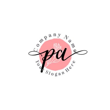 Çiçek ve Min ile Modern El Yazıları PA İlk Logo Şablonları