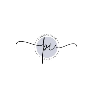 Çiçek ve Min ile Modern El Yazısı PC İlk Logo Şablonları