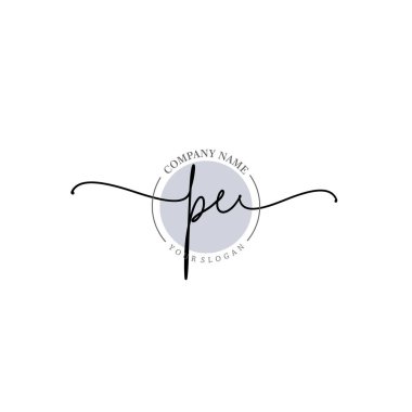 Çiçek ve Min ile Modern El Yazısı Beden Eğitimi İlk Logo Şablonları