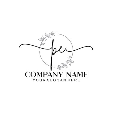 Çiçek ve Min ile Modern El Yazısı Beden Eğitimi İlk Logo Şablonları