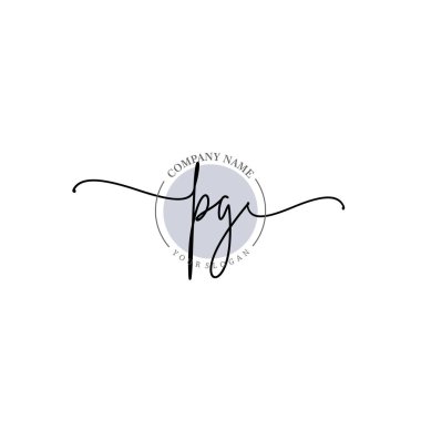 Çiçek ve Min ile Modern El Yazıları PG İlk Logo Şablonları