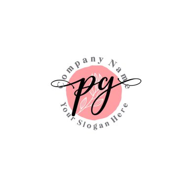 Çiçek ve Min ile Modern El Yazıları PG İlk Logo Şablonları