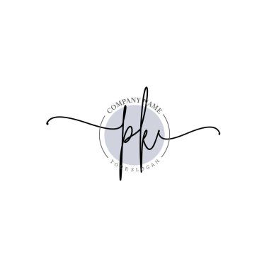 Çiçek ve Min ile Modern El Yazıları PK İlk Logo Şablonları