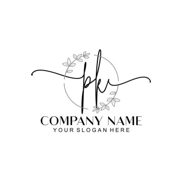Çiçek ve Min ile Modern El Yazıları PK İlk Logo Şablonları