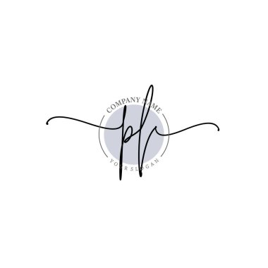 Çiçek ve Min ile Modern El Yazısı PL İlk Logo Şablonları