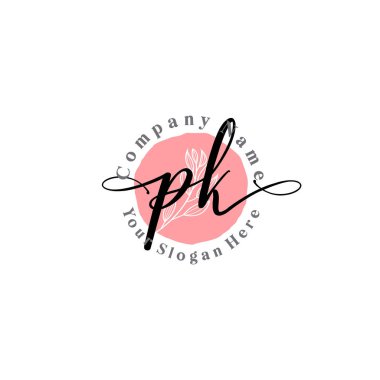 Çiçek ve Min ile Modern El Yazıları PK İlk Logo Şablonları