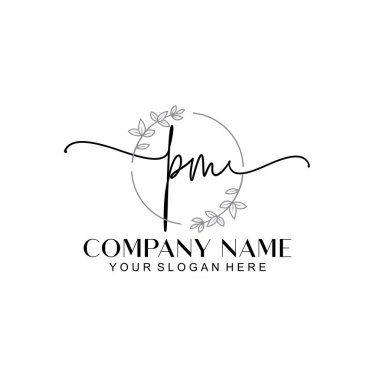 Çiçek ve Min ile Modern El Yazısı Başbakanlığı İlk Logo Şablonları