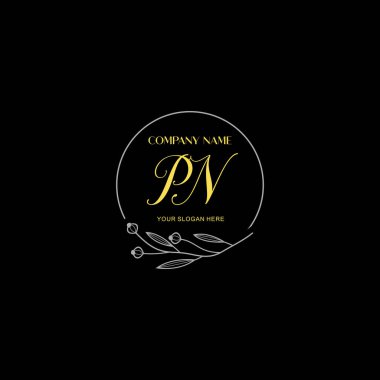 Çiçek ve Lüks Acc ile el yazısı PN İlk Logo Şablonları