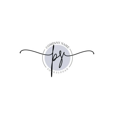 Çiçek ve Min ile Modern El Yazısı PS İlk Logo Şablonları