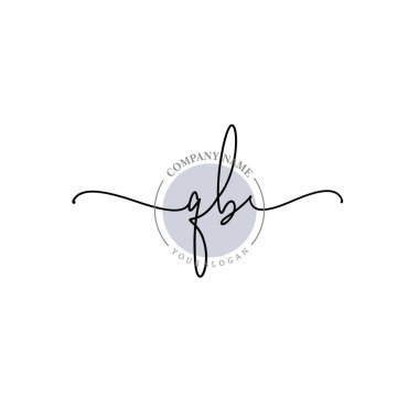 Çiçek ve Min ile Modern El Yazısı QB İlk Logo Şablonları