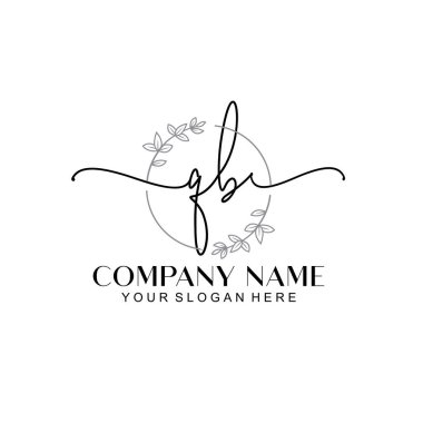 Çiçek ve Min ile Modern El Yazısı QB İlk Logo Şablonları