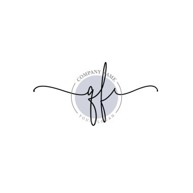 Çiçek ve Min ile Modern El Yazısı QF İlk Logo Şablonları