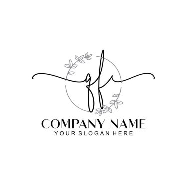 Çiçek ve Min ile Modern El Yazısı QF İlk Logo Şablonları